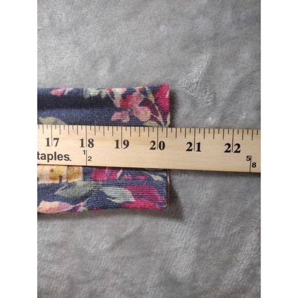 Neiman Marcus Cashmere Silk Sweater Women Sz Small Floral Button Up Long Sleeve - Picture 8 of 9
